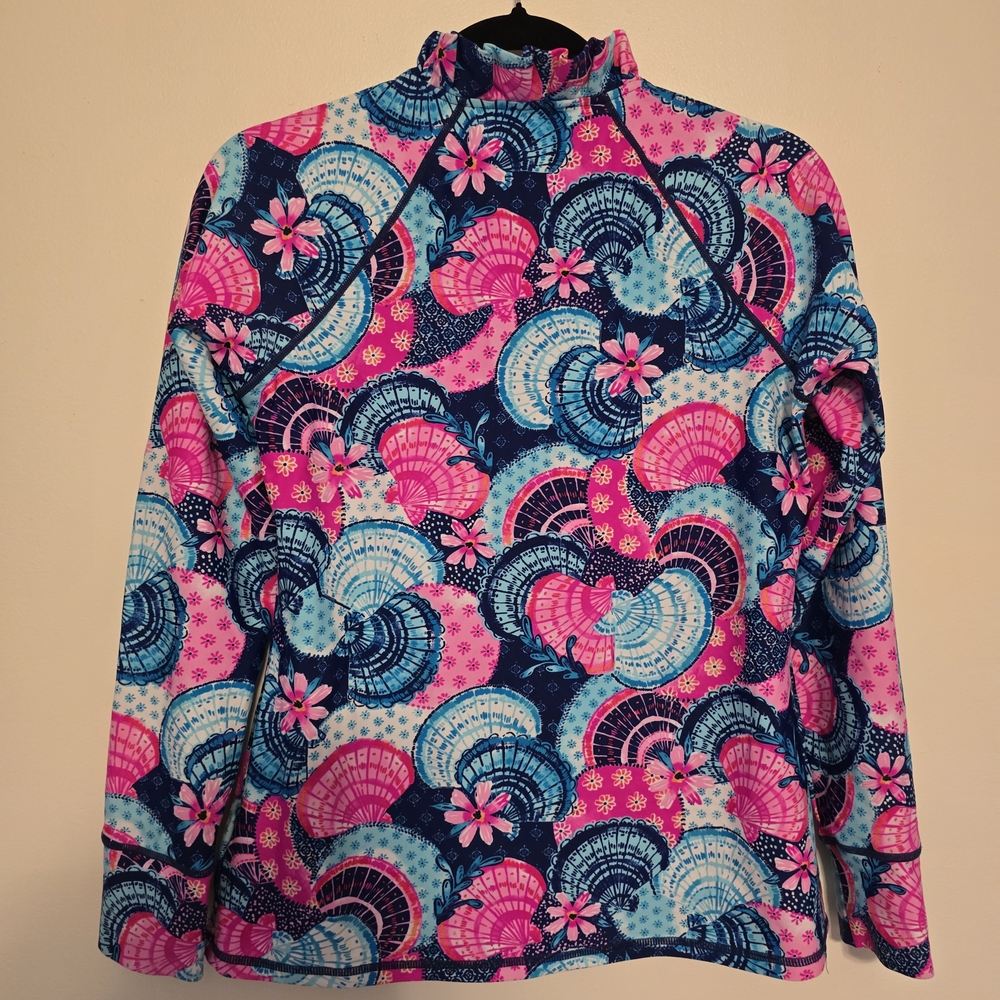 Aryeh Pink and Blue Full Zip Jacket Size Small UPF 50+ - Picture 2 of 7